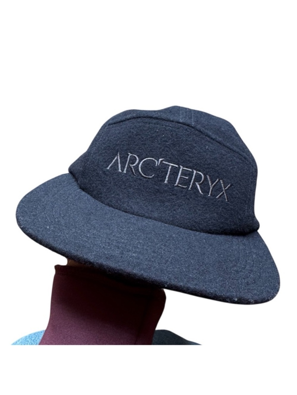 Arc'teryx 5 Panel Wool Hat Navy Blue Unisex Adults Adjustable SnapBack Cap